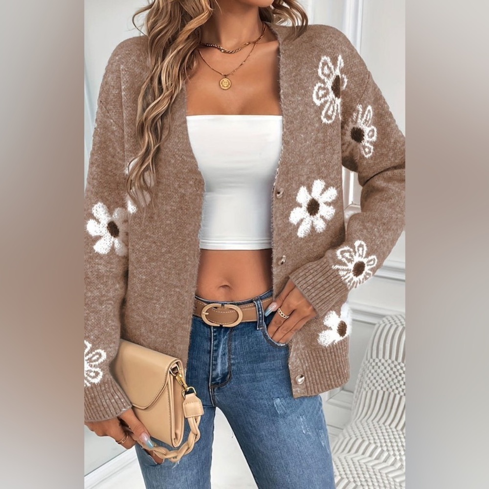 Floral Pattern Cardigan
